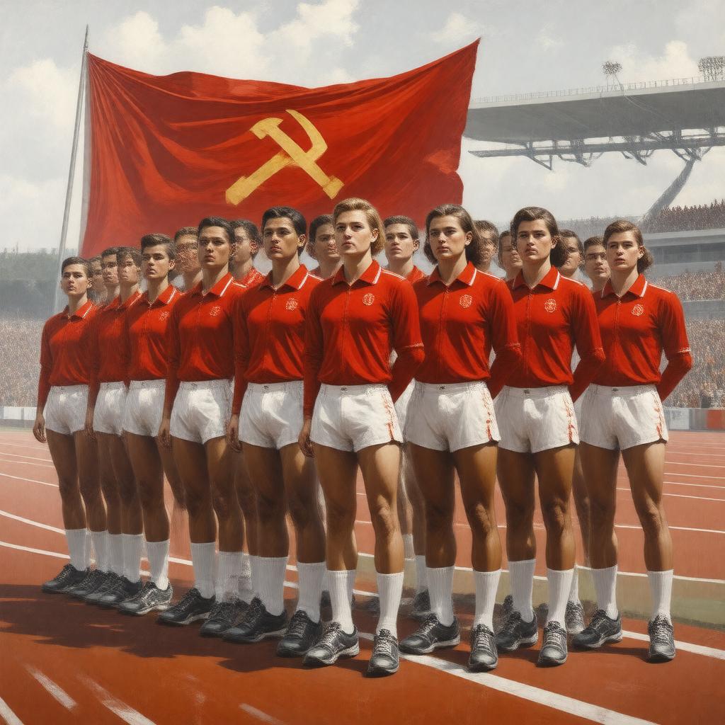 Click to view larger image AI-created image of Soviet Union track and field team