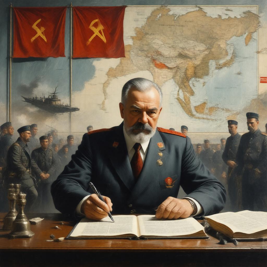 AI-created image of Soviet declaration of war on Japan