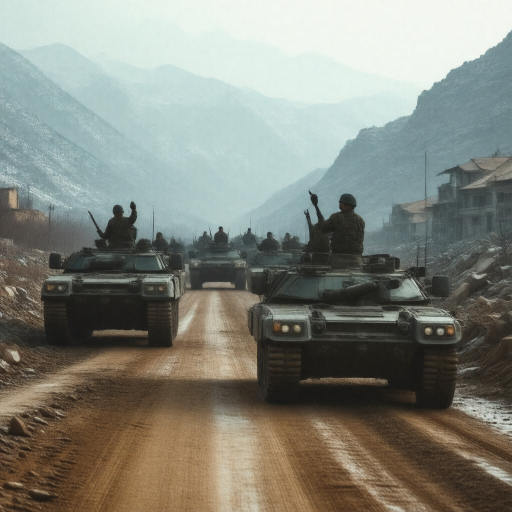 AI-created image of Soviet withdrawal from Afghanistan (1989)