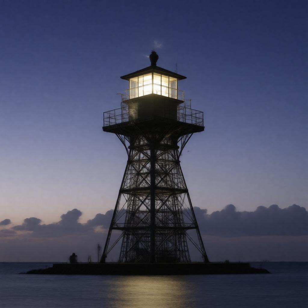 Click to view larger image AI-created image of Sow and Pigs Reef Light