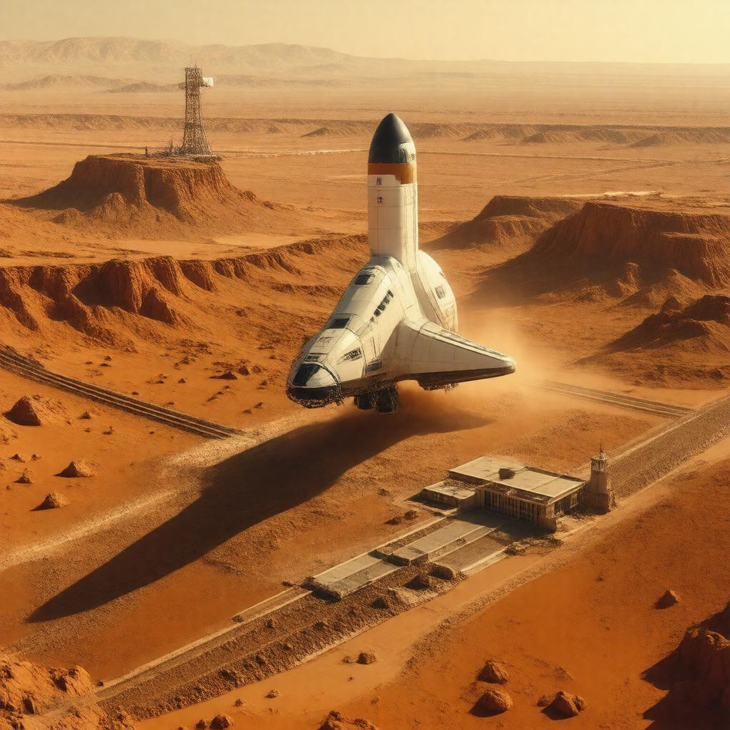 Click to view larger image AI-created image of SpaceX Mars program