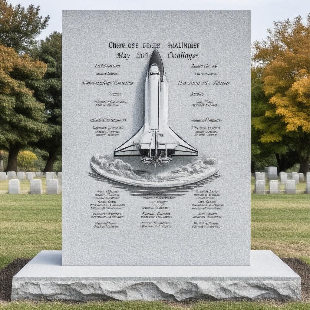Click to view larger image AI-created image of Space Shuttle Challenger Memorial