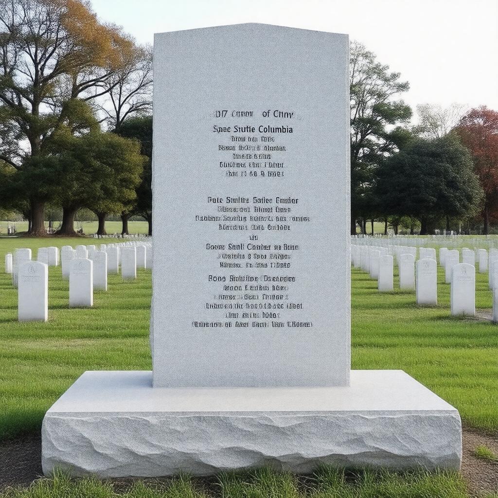 Click to view larger image AI-created image of Space Shuttle Columbia Memorial