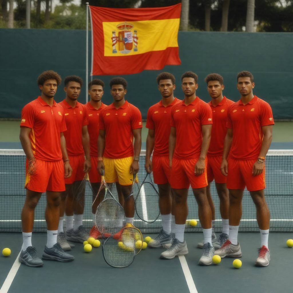 Click to view larger image AI-created image of Spain tennis team