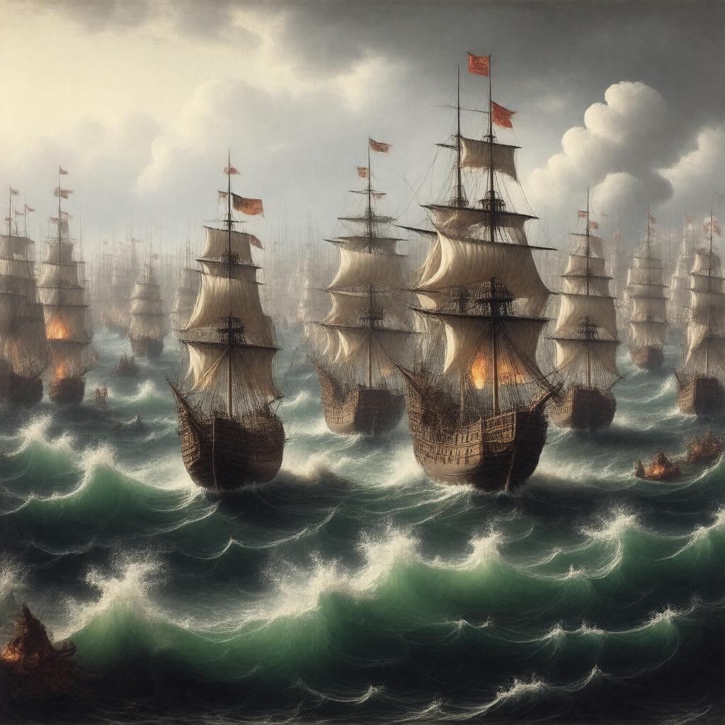 Click to view larger image AI-created image of Spanish Armada