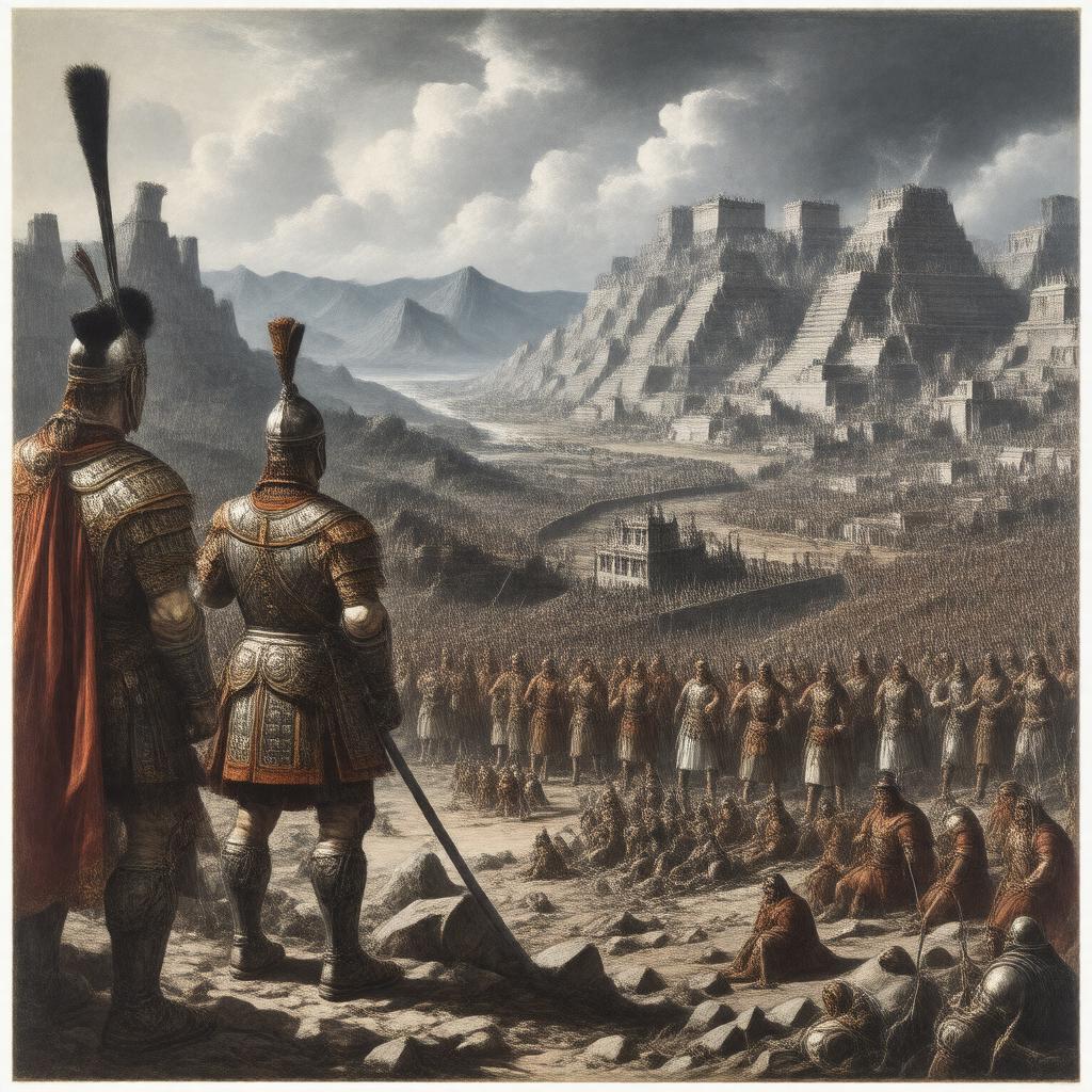 AI-created image of Spanish conquest of the Aztec Empire