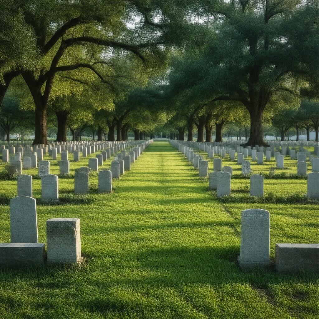 Click to view larger image AI-created image of Sparkman-Hillcrest Memorial Park Cemetery, Dallas, Texas