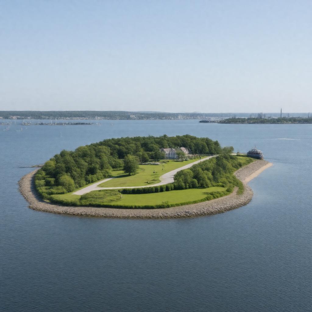 Click to view larger image AI-created image of Spectacle Island