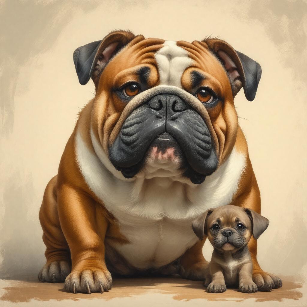 AI-created image of Spike the Bulldog