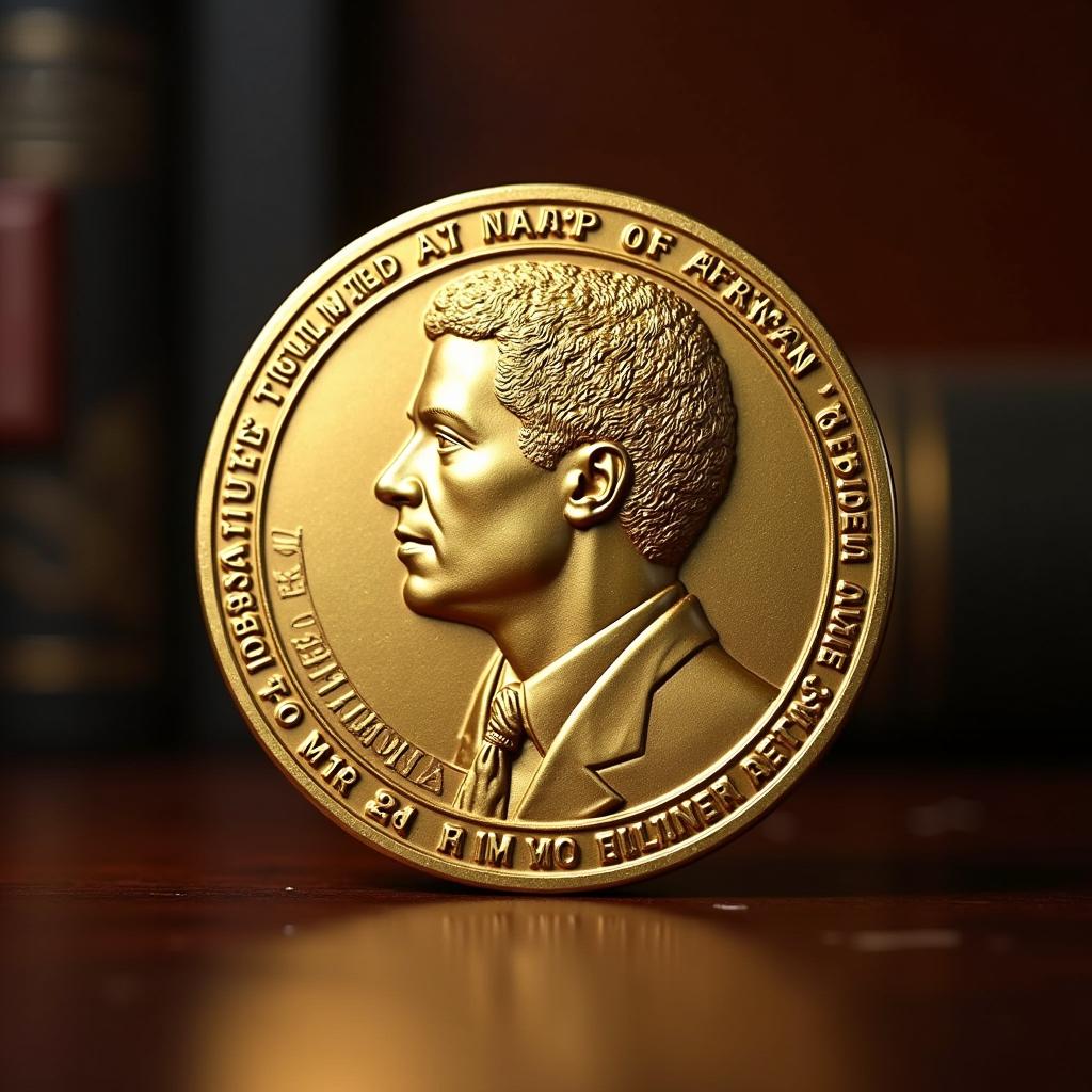Click to view larger image AI-created image of Spingarn Medal
