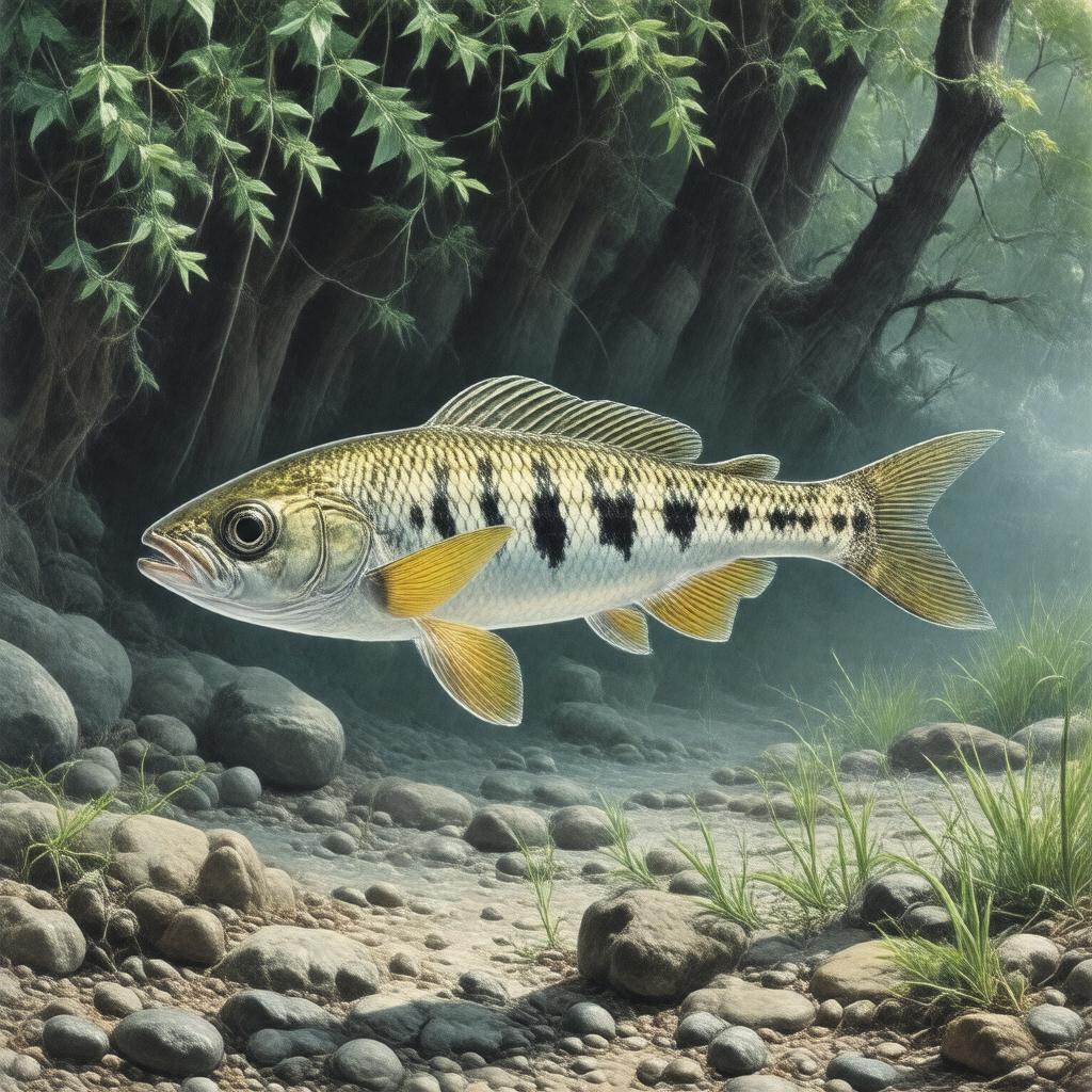 Click to view larger image AI-created image of Spottail shiner