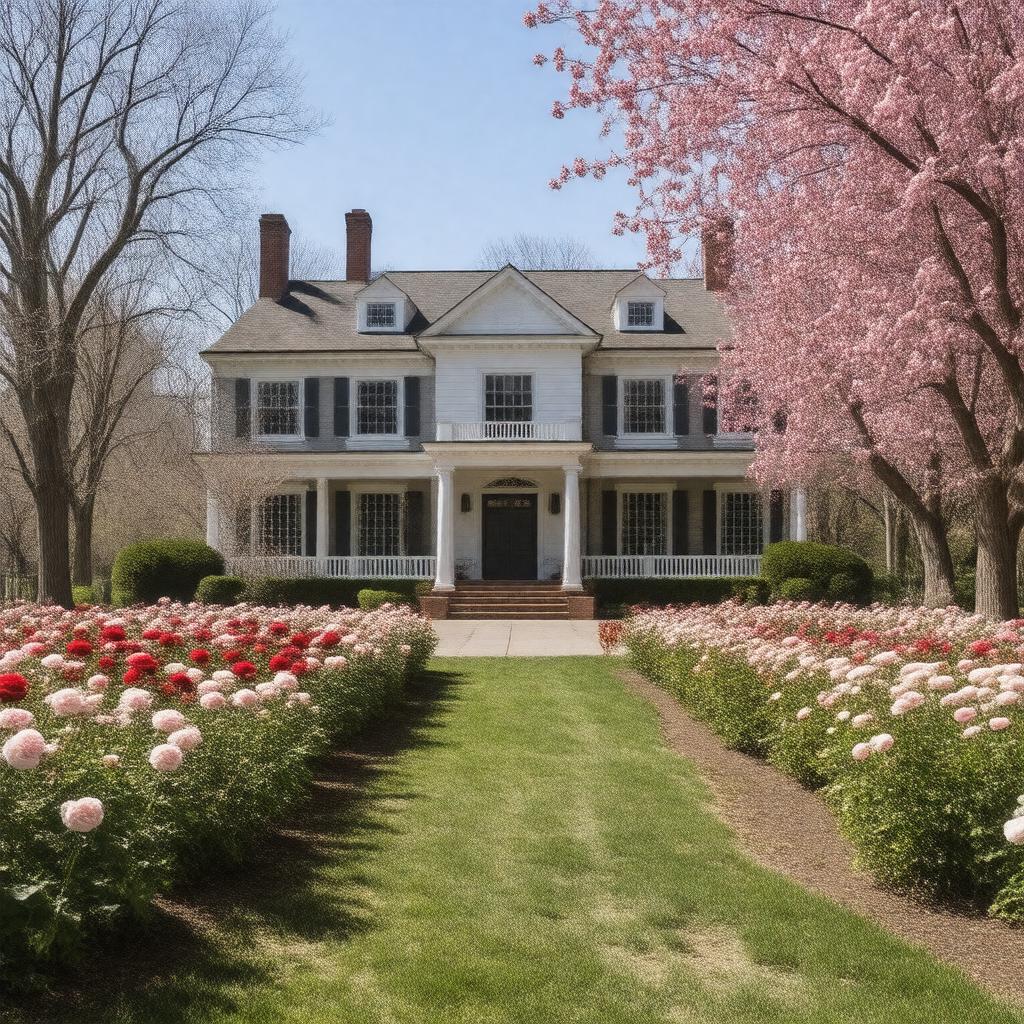 Click to view larger image AI-created image of Springwood Estate, Hyde Park, New York