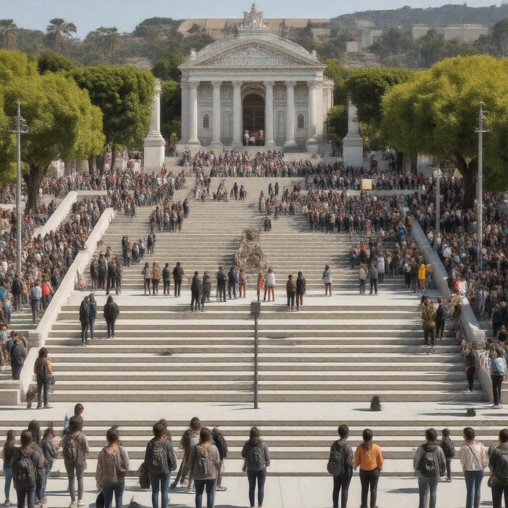Click to view larger image AI-created image of Sproul Plaza