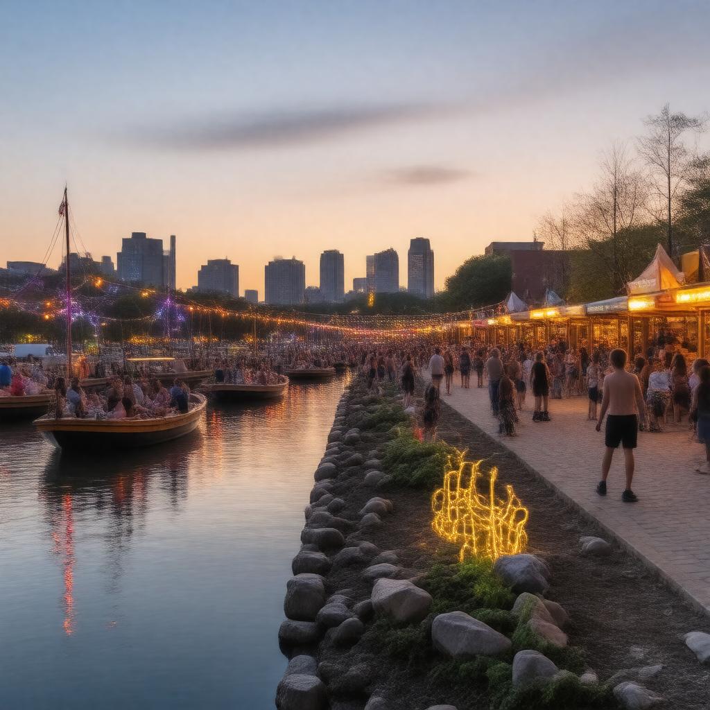 Click to view larger image AI-created image of Spruce Street Harbor Park