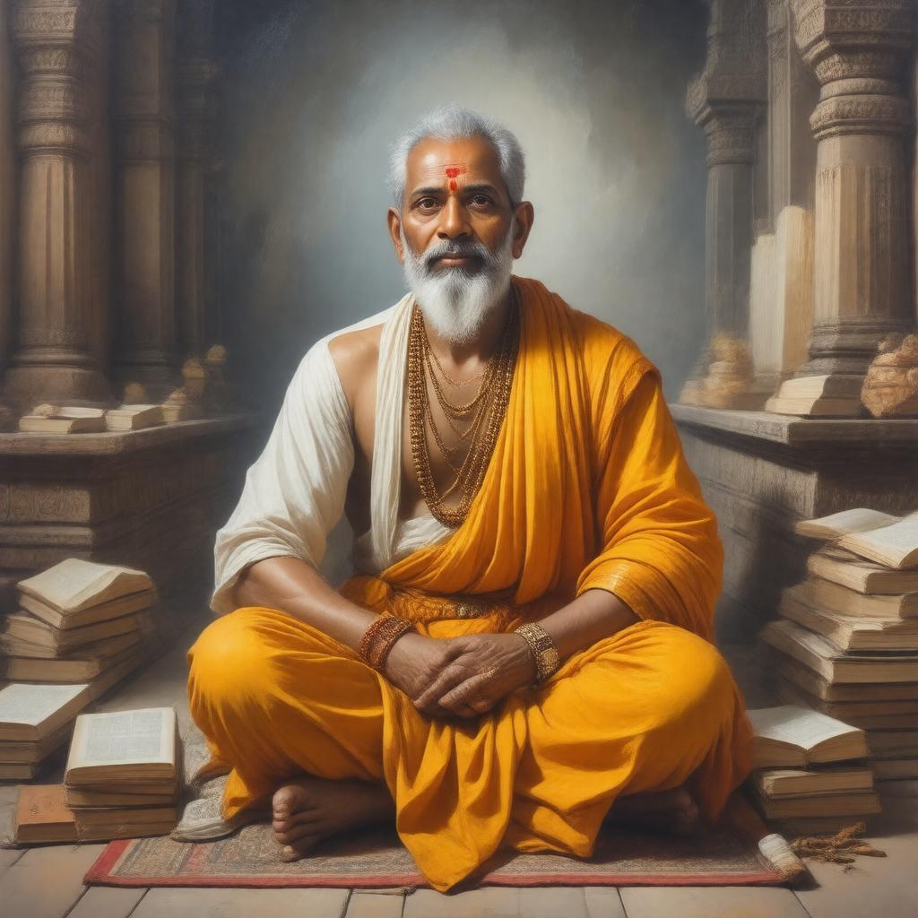 AI-created image of Srila Krishnadasa Kaviraja Goswami