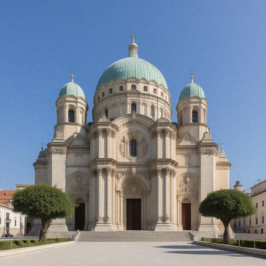 Click to view larger image AI-created image of St. Andrew's Cathedral, Patras