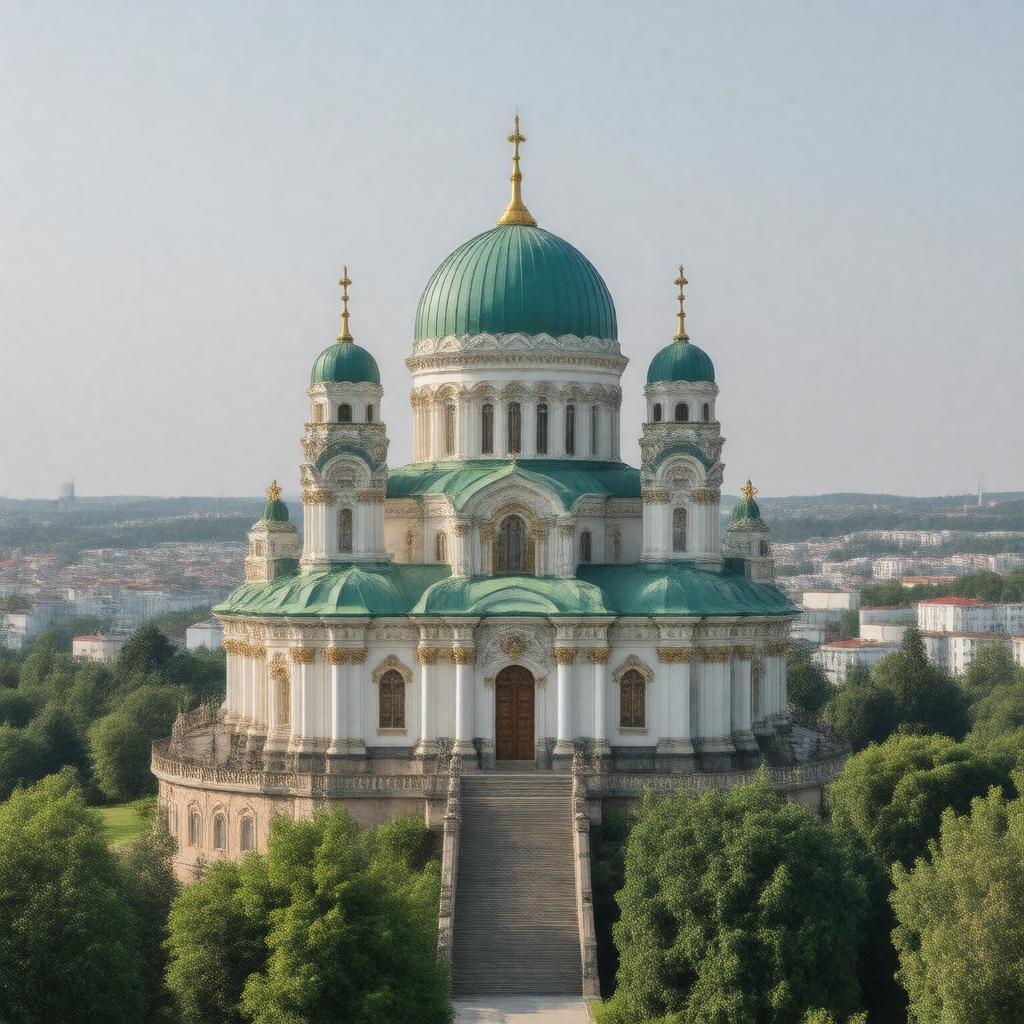 Click to view larger image AI-created image of St. Andrew's Church, Kyiv
