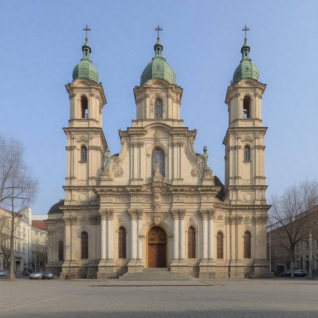 Click to view larger image AI-created image of St. Anne's Church, Warsaw