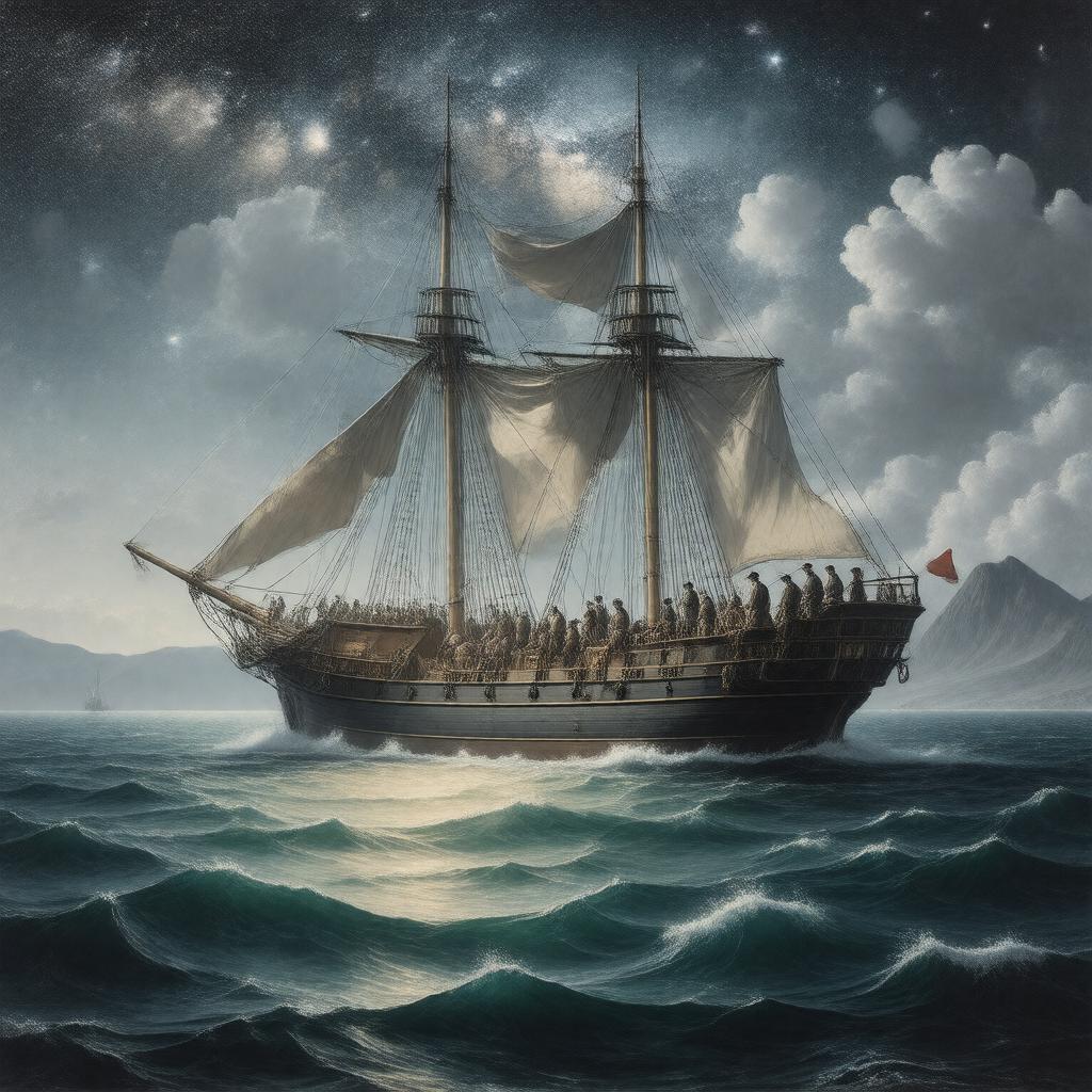 AI-created image of St. Helena (for southern stars)