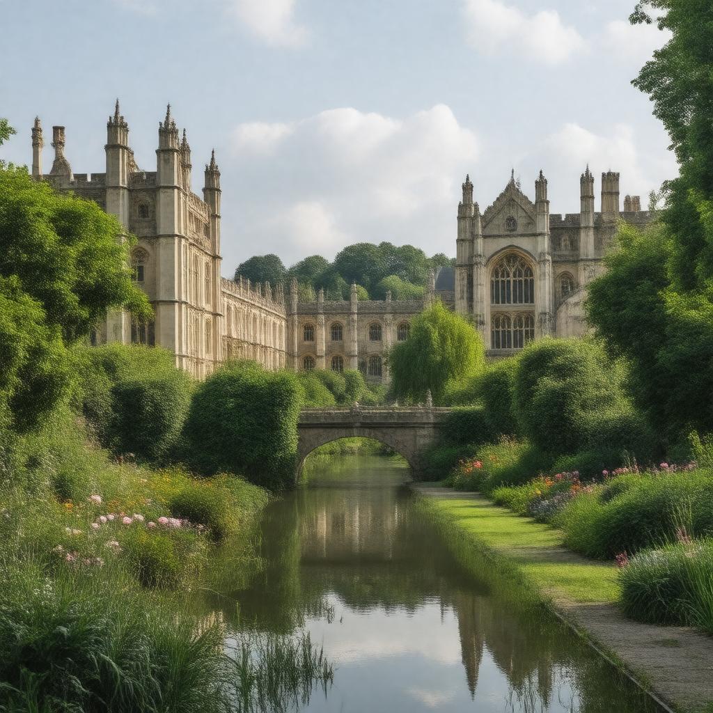 AI-created image of St. John's College, Cambridge