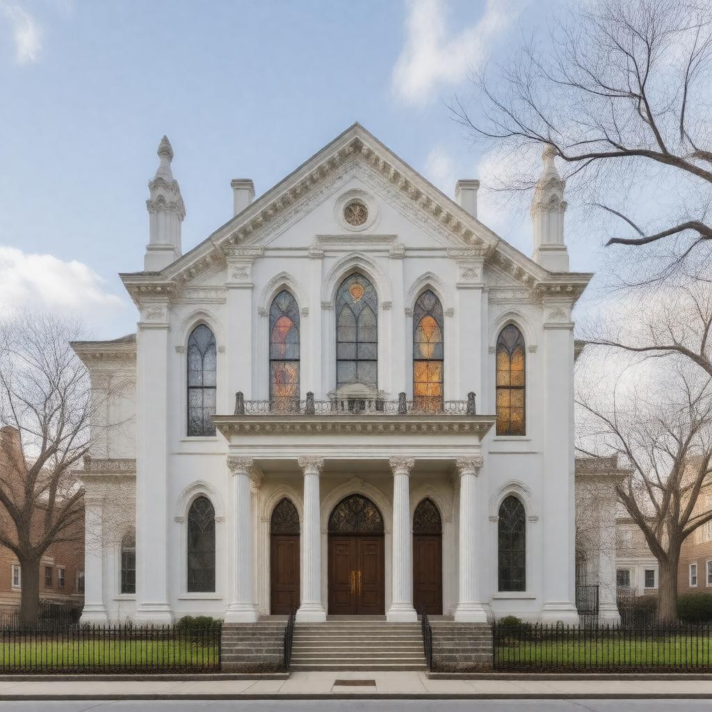Click to view larger image AI-created image of St. John's Episcopal Church, Lafayette Square