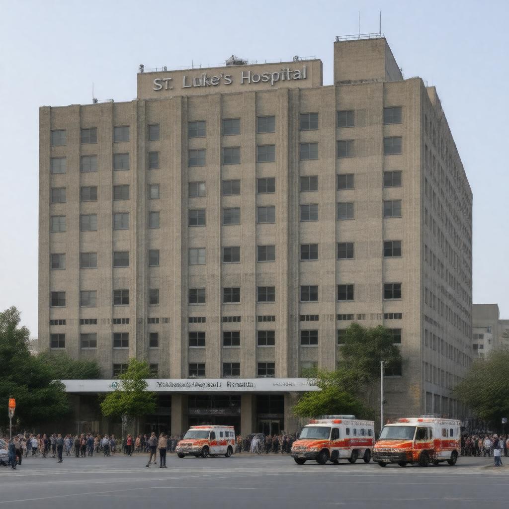 Click to view larger image AI-created image of St. Luke's Hospital