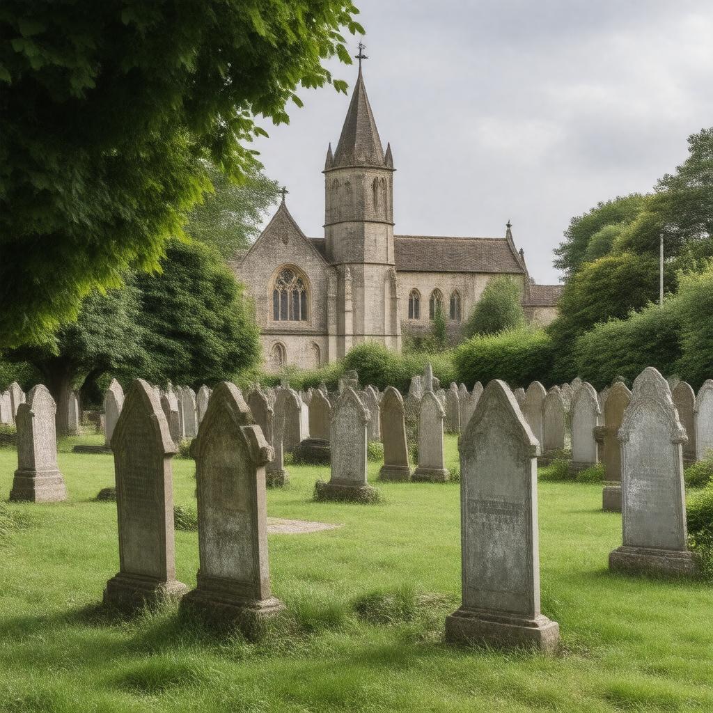 AI-created image of St. Mary the Virgin Churchyard, Denham