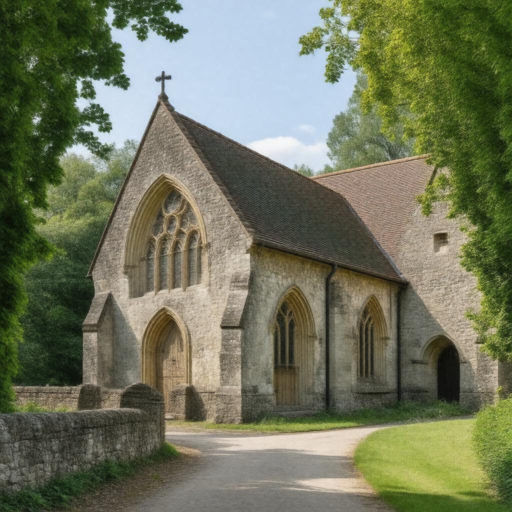 AI-created image of St. Mary’s Church, Ockham, Surrey