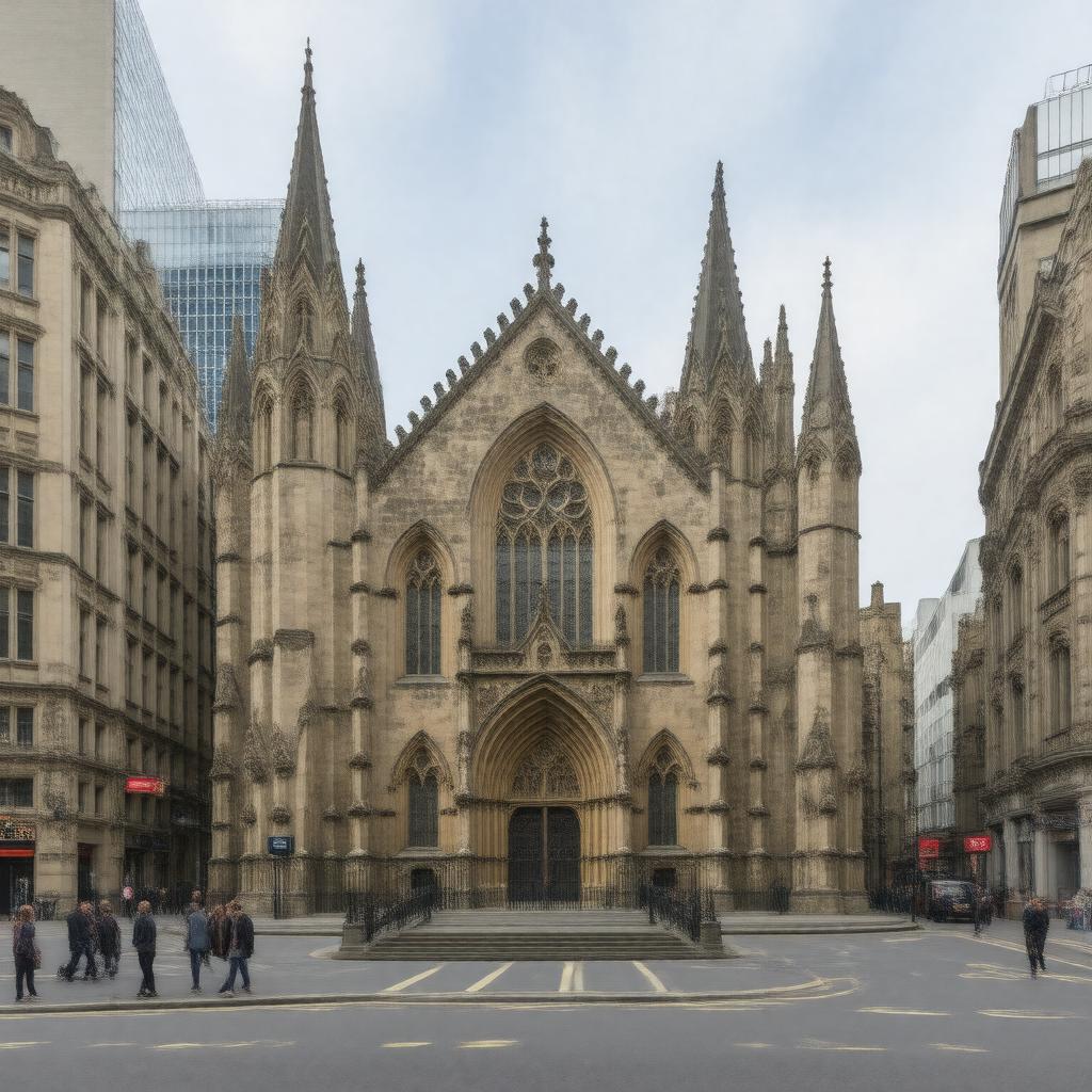 Click to view larger image AI-created image of St Alban's Church, Holborn