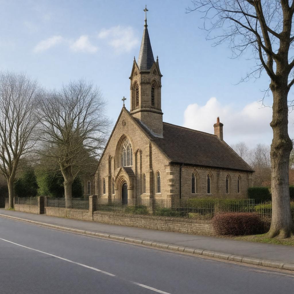 Click to view larger image AI-created image of St Andrew's Church, Clubmoor