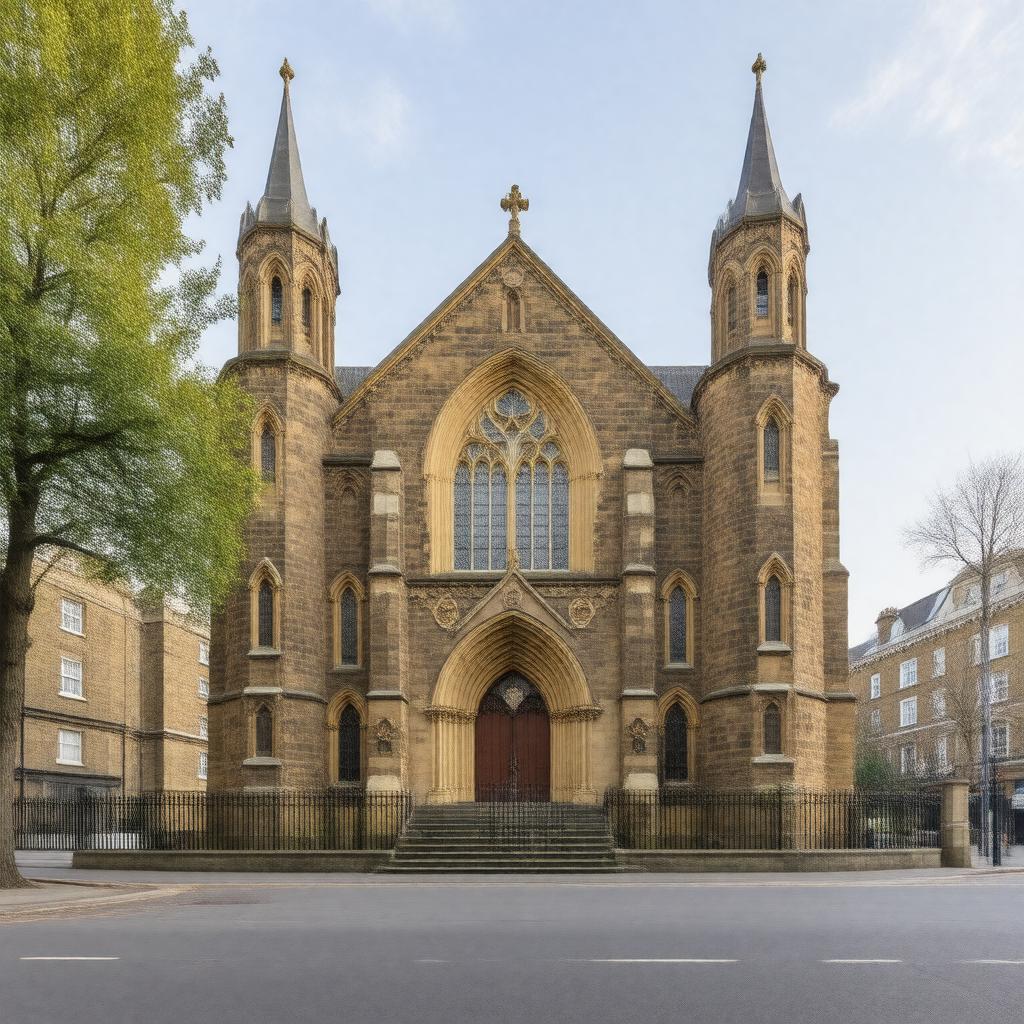 Click to view larger image AI-created image of St Andrew's Church, Earls Court