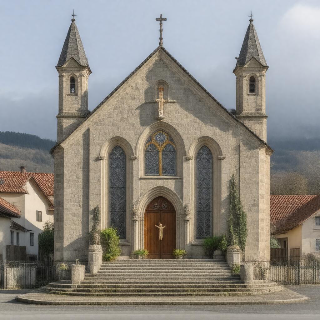 Click to view larger image AI-created image of St Bernadette's Church