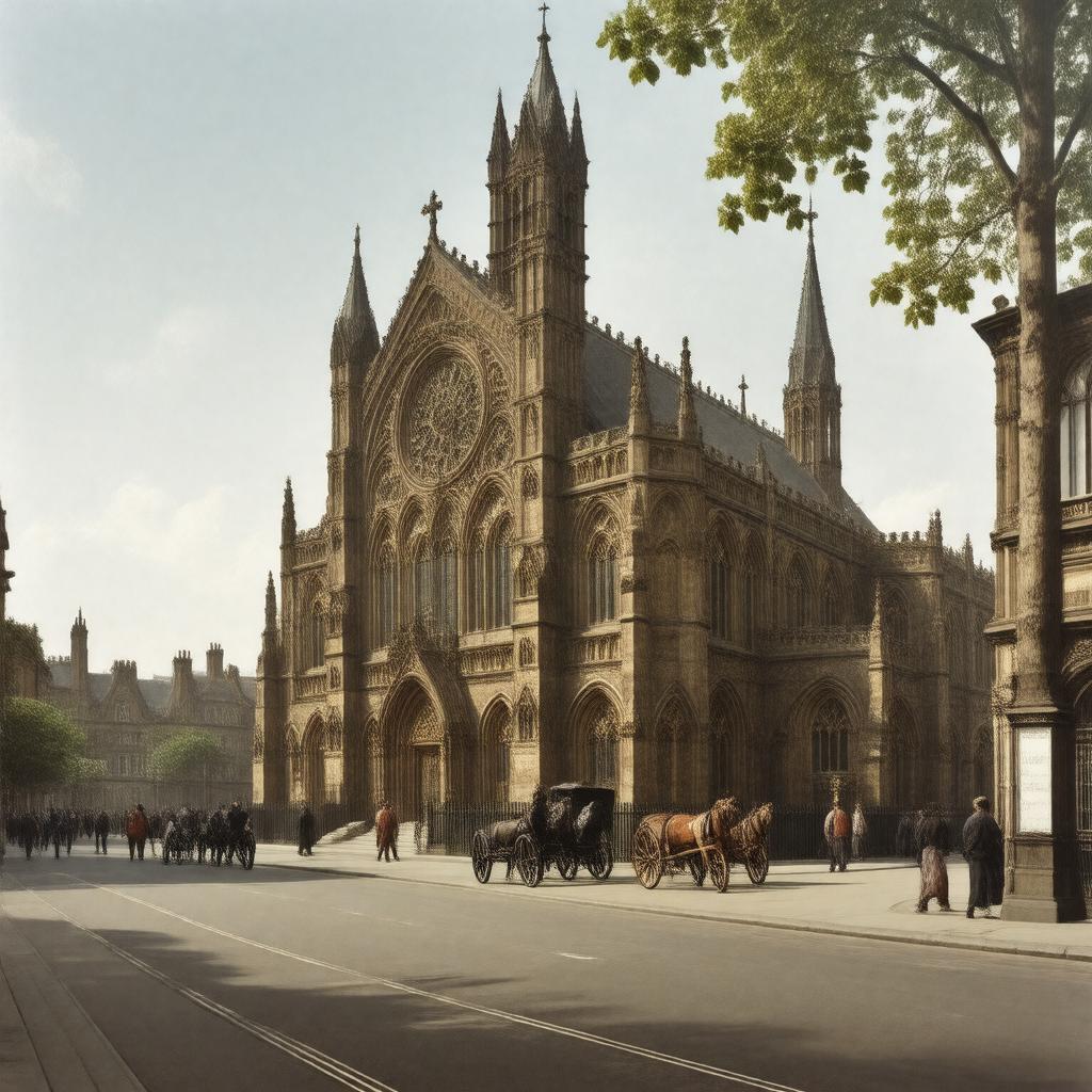 AI-created image of St Charles Borromeo Church, Ogle Street