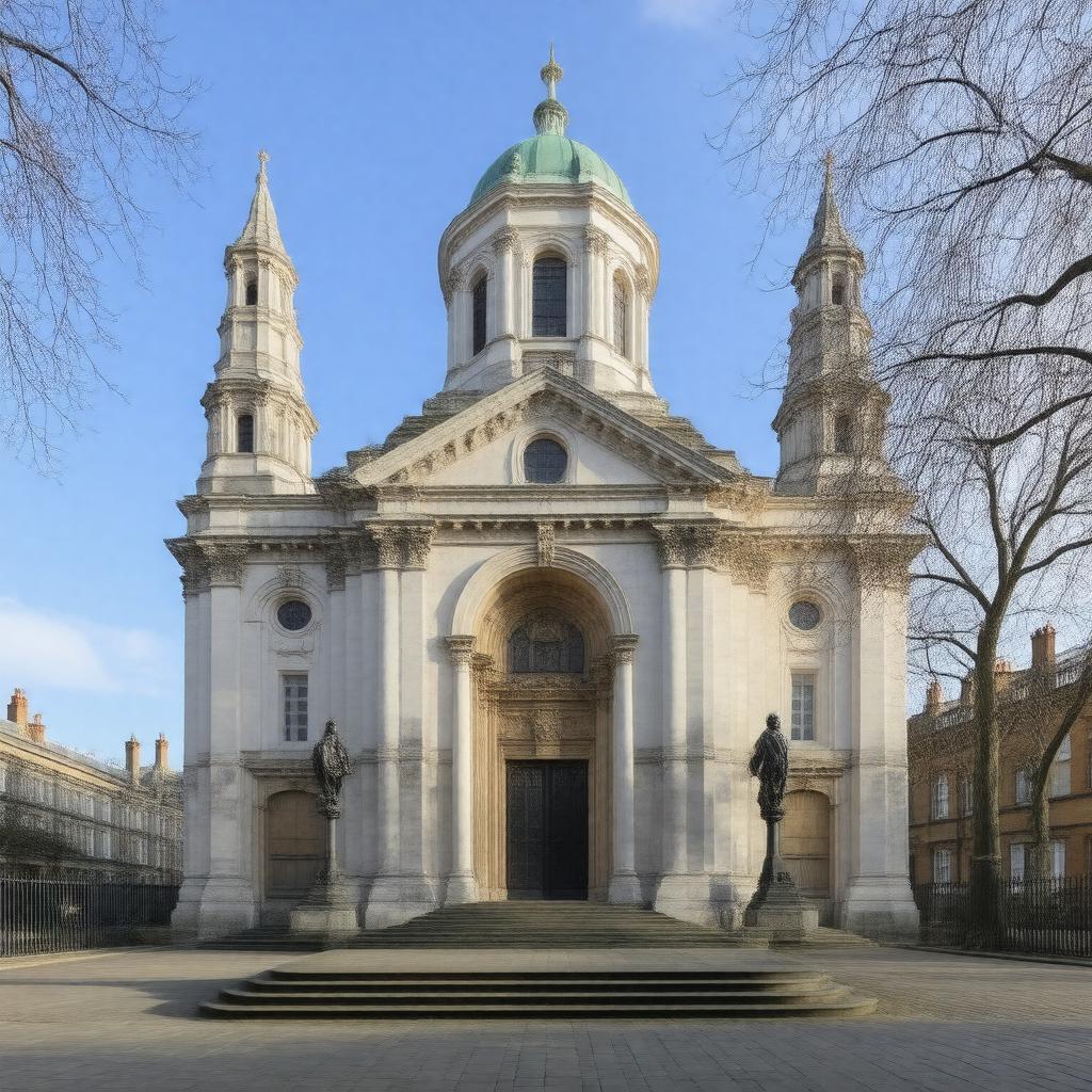 AI-created image of St Clement Danes Church