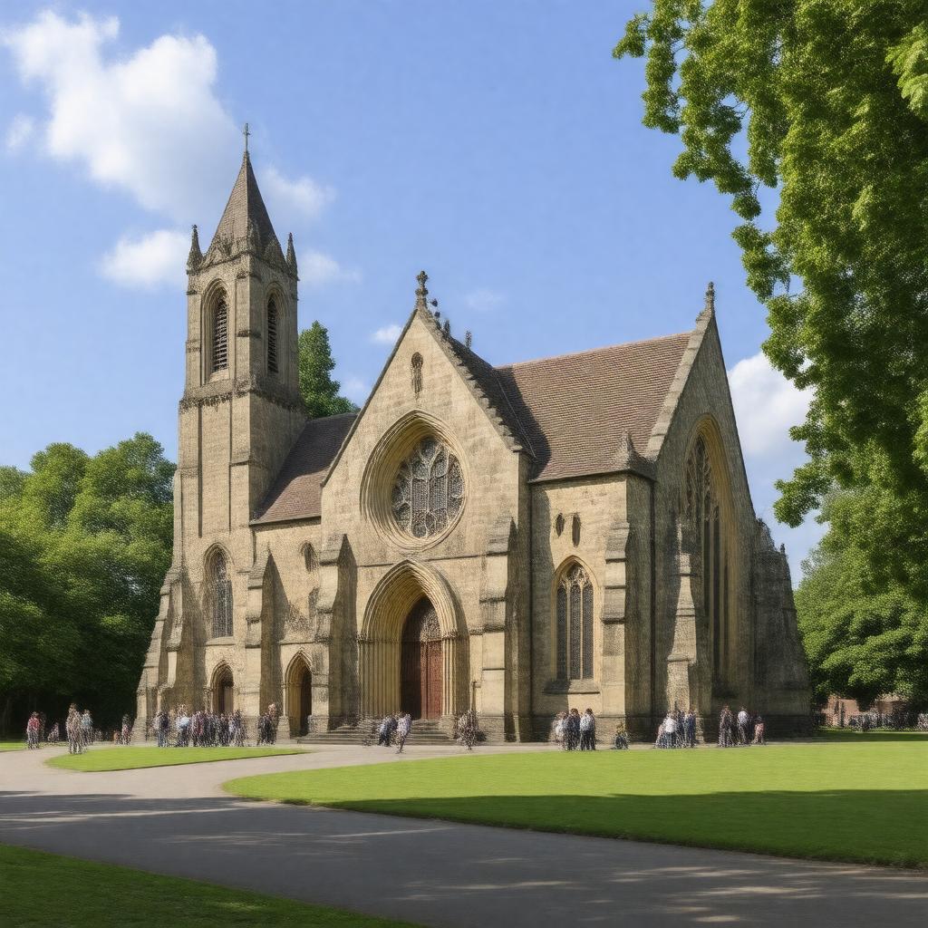 Click to view larger image AI-created image of St Cuthbert's Church, Croxteth Park