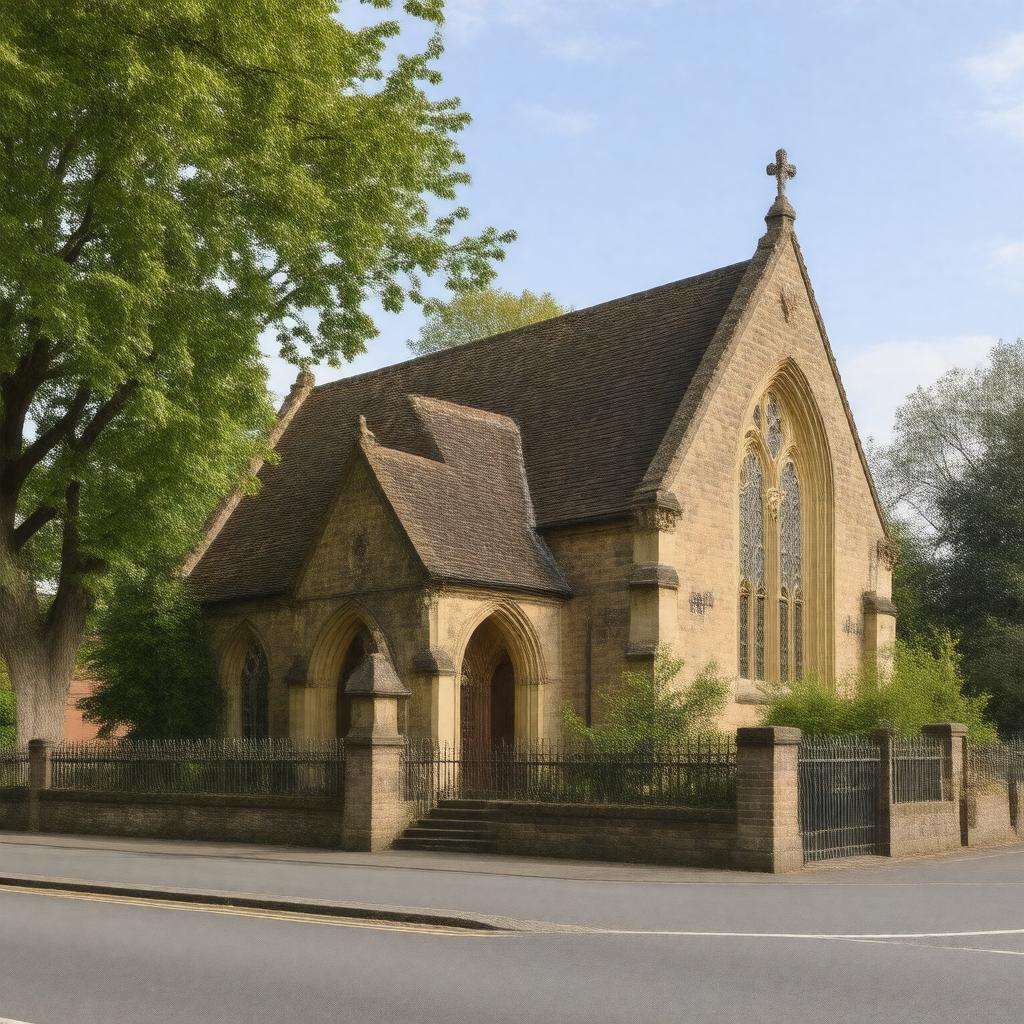 Click to view larger image AI-created image of St Gabriel's Church, Huyton