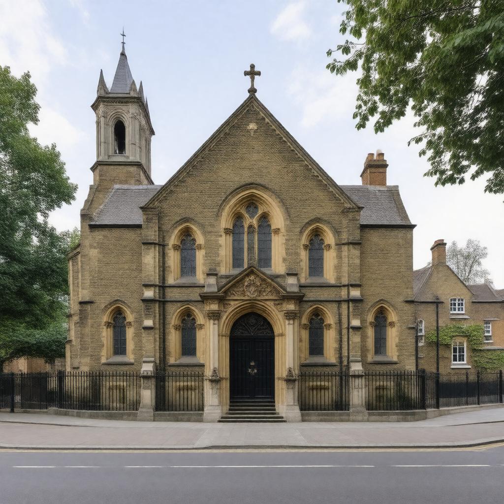 Click to view larger image AI-created image of St George's Church, Aubrey Walk