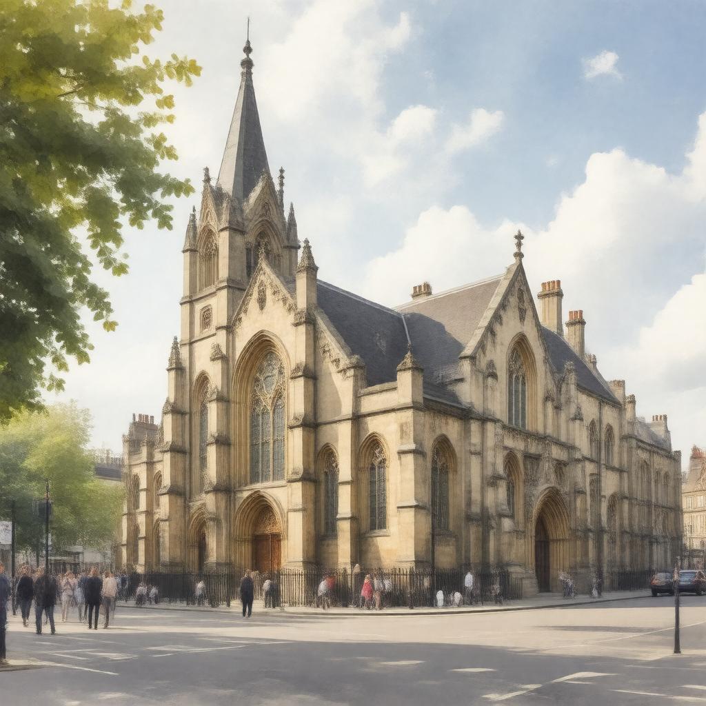 Click to view larger image AI-created image of St Giles-in-the-Fields Church
