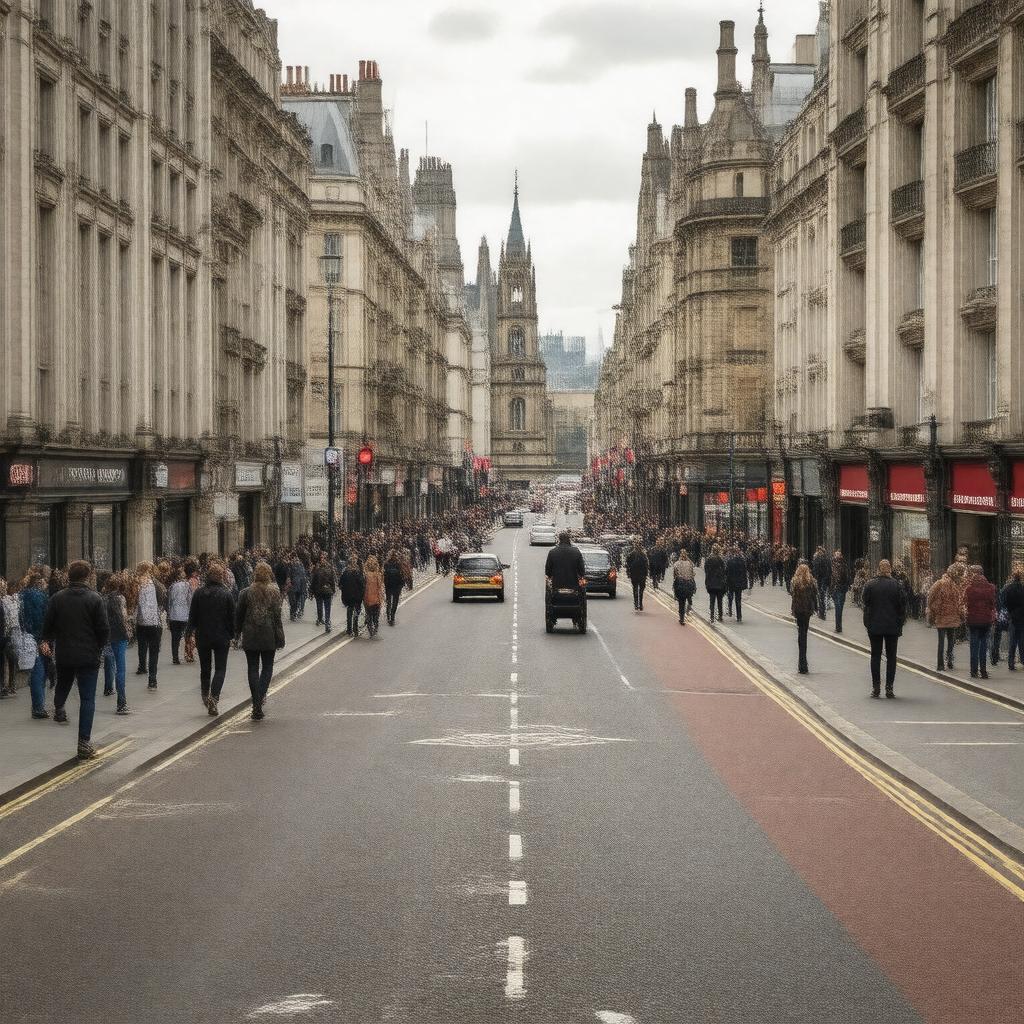 AI-created image of St Giles High Street