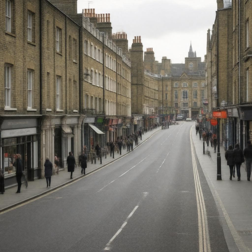 AI-created image of St John Street, Clerkenwell, London