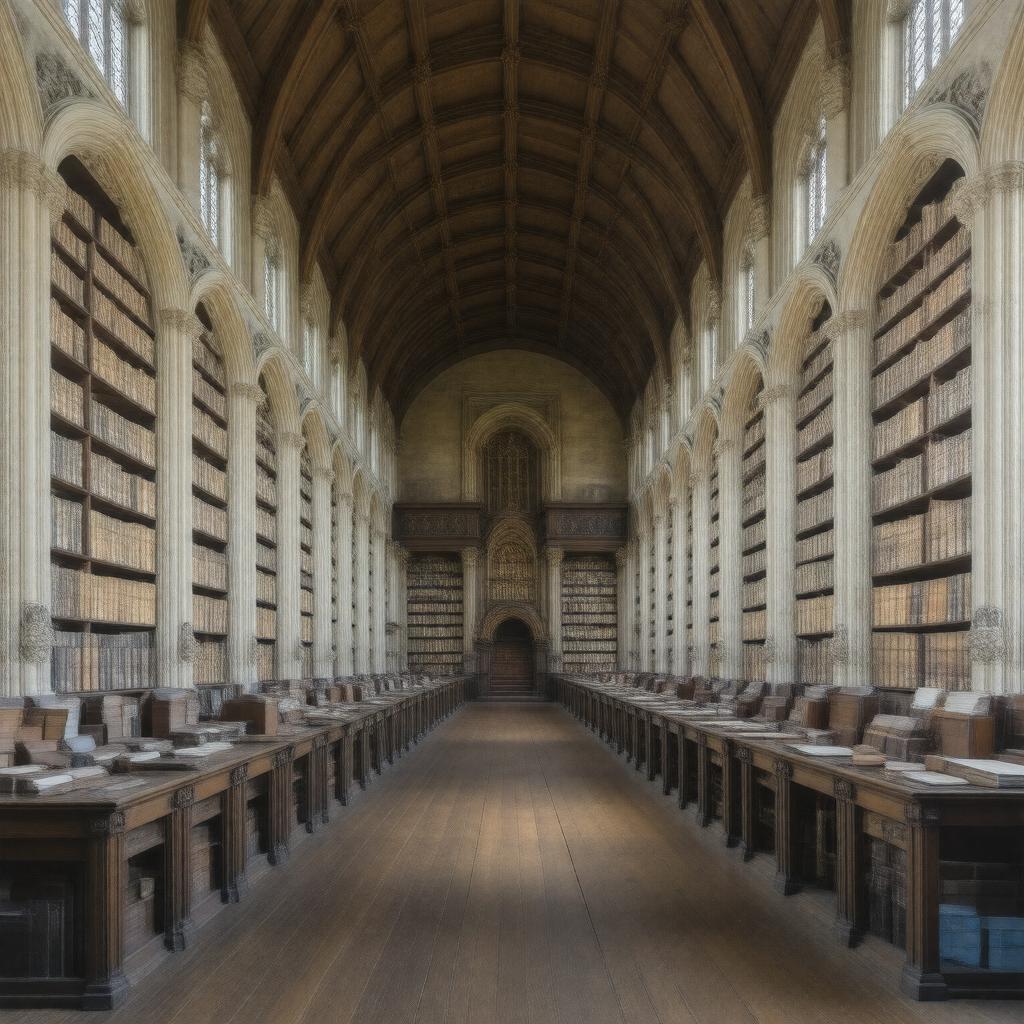 Click to view larger image AI-created image of St John's College Old Library