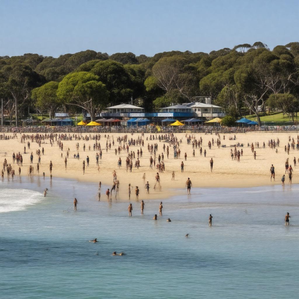 Click to view larger image AI-created image of St Kilda Beach
