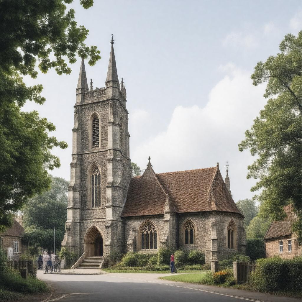 Click to view larger image AI-created image of St Luke's Church, Charlton