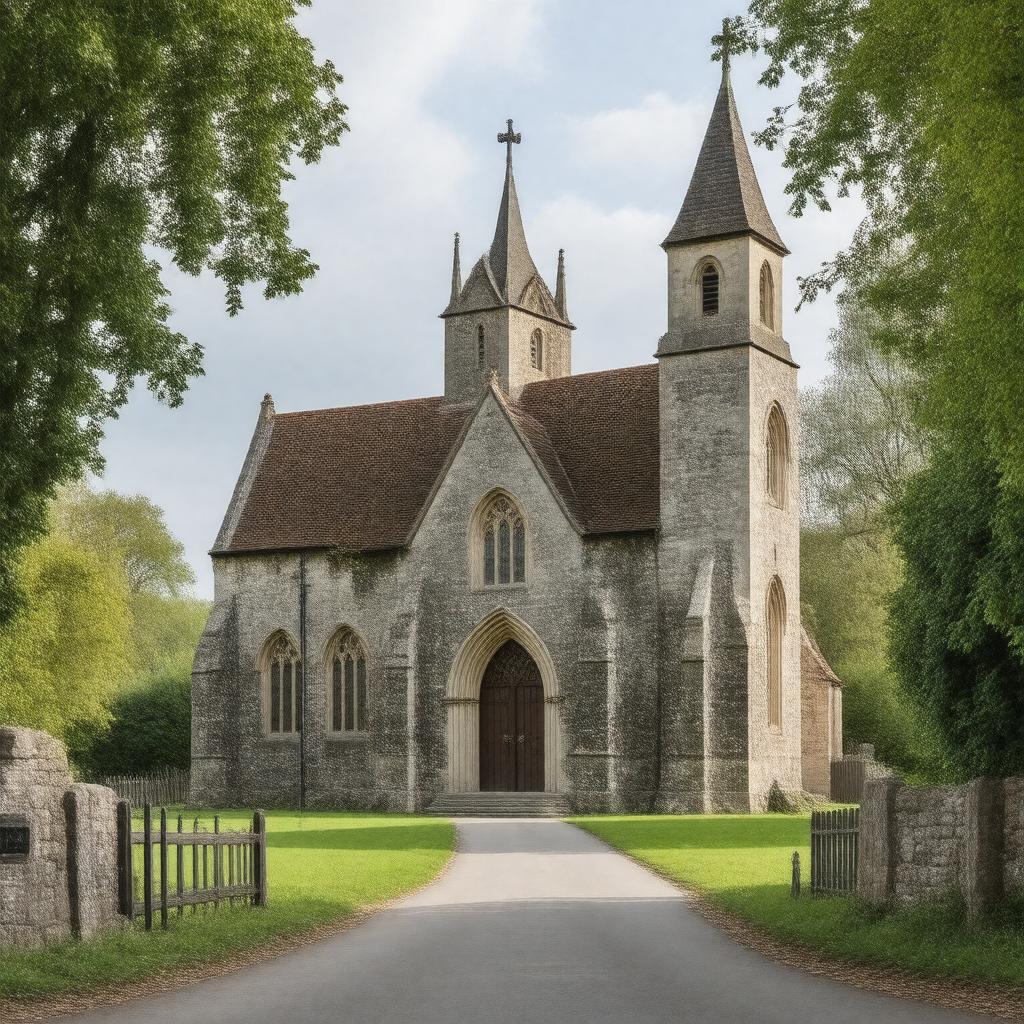 AI-created image of St Mary's Church, Avington