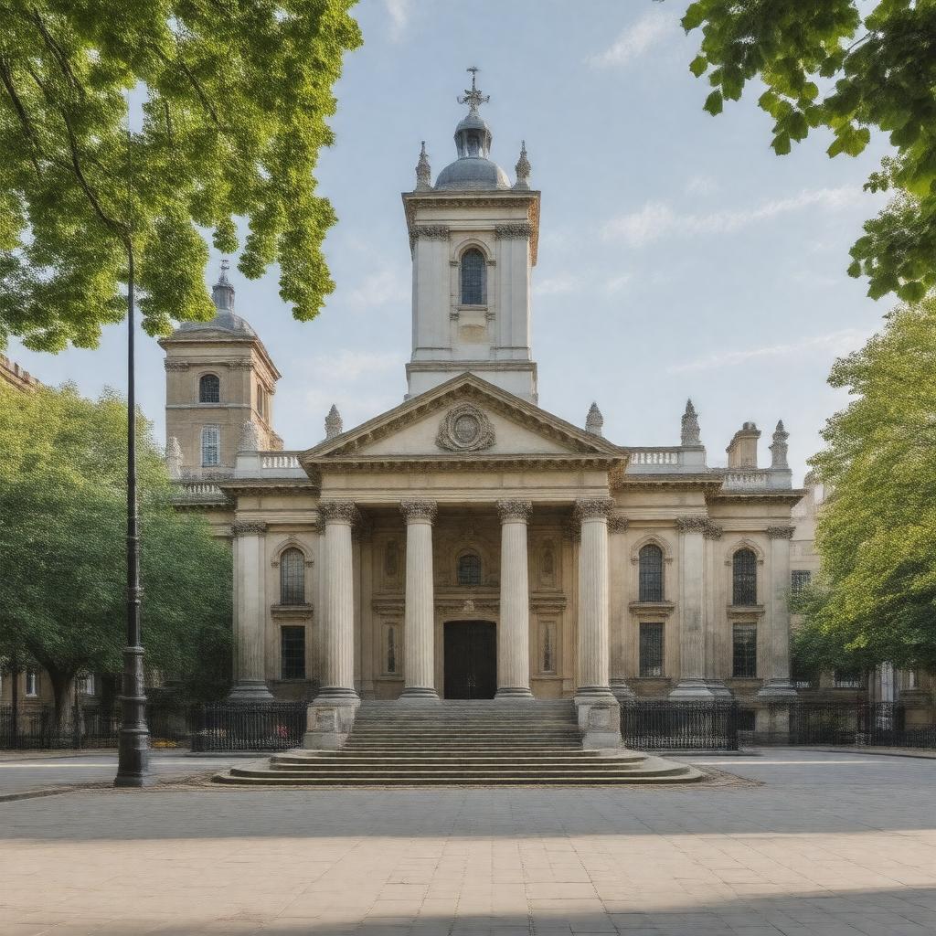 Click to view larger image AI-created image of St Mary's Church, Bryanston Square
