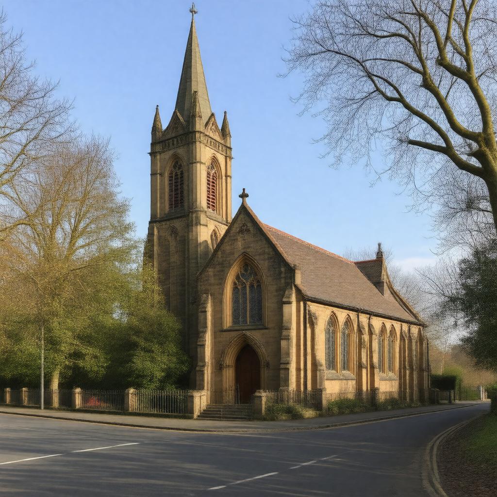 Click to view larger image AI-created image of St Mary's Church, Grassendale