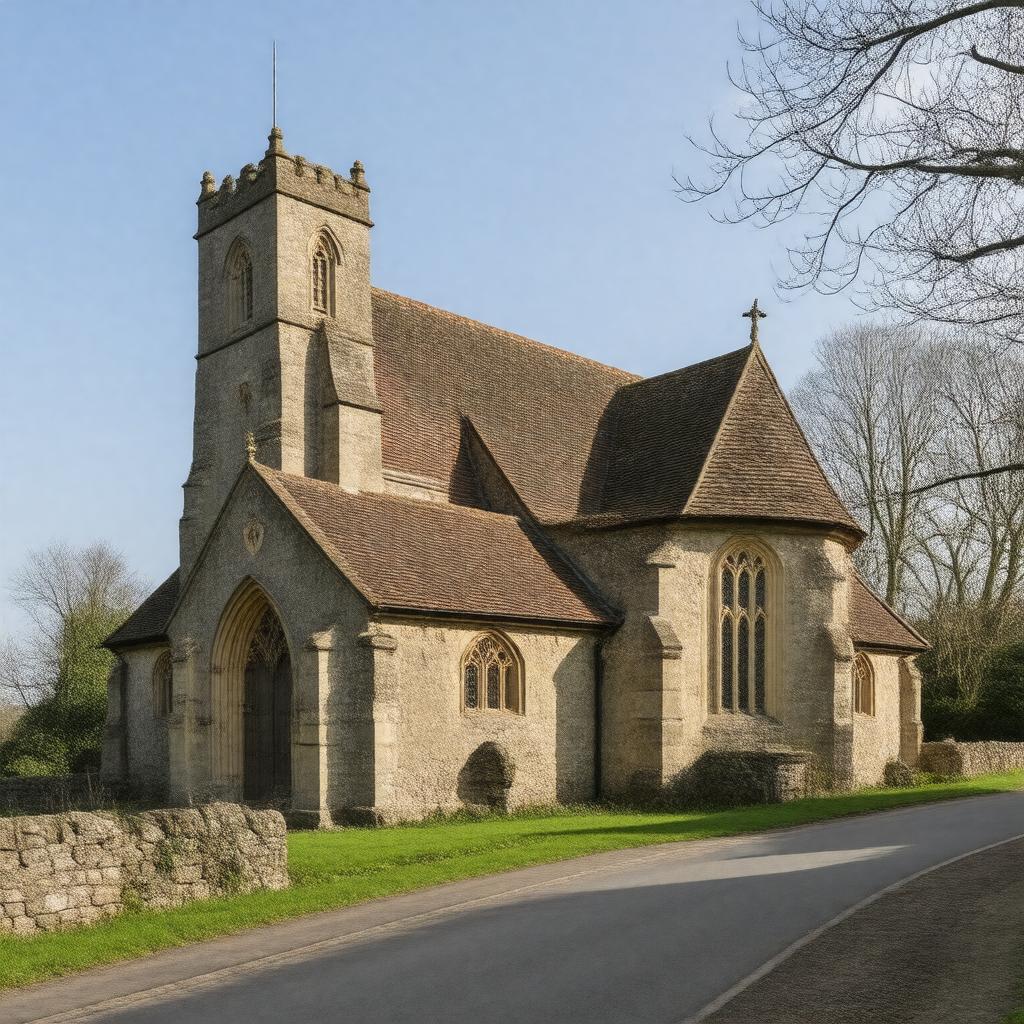 Click to view larger image AI-created image of St Mary's Church, Headbourne Worthy