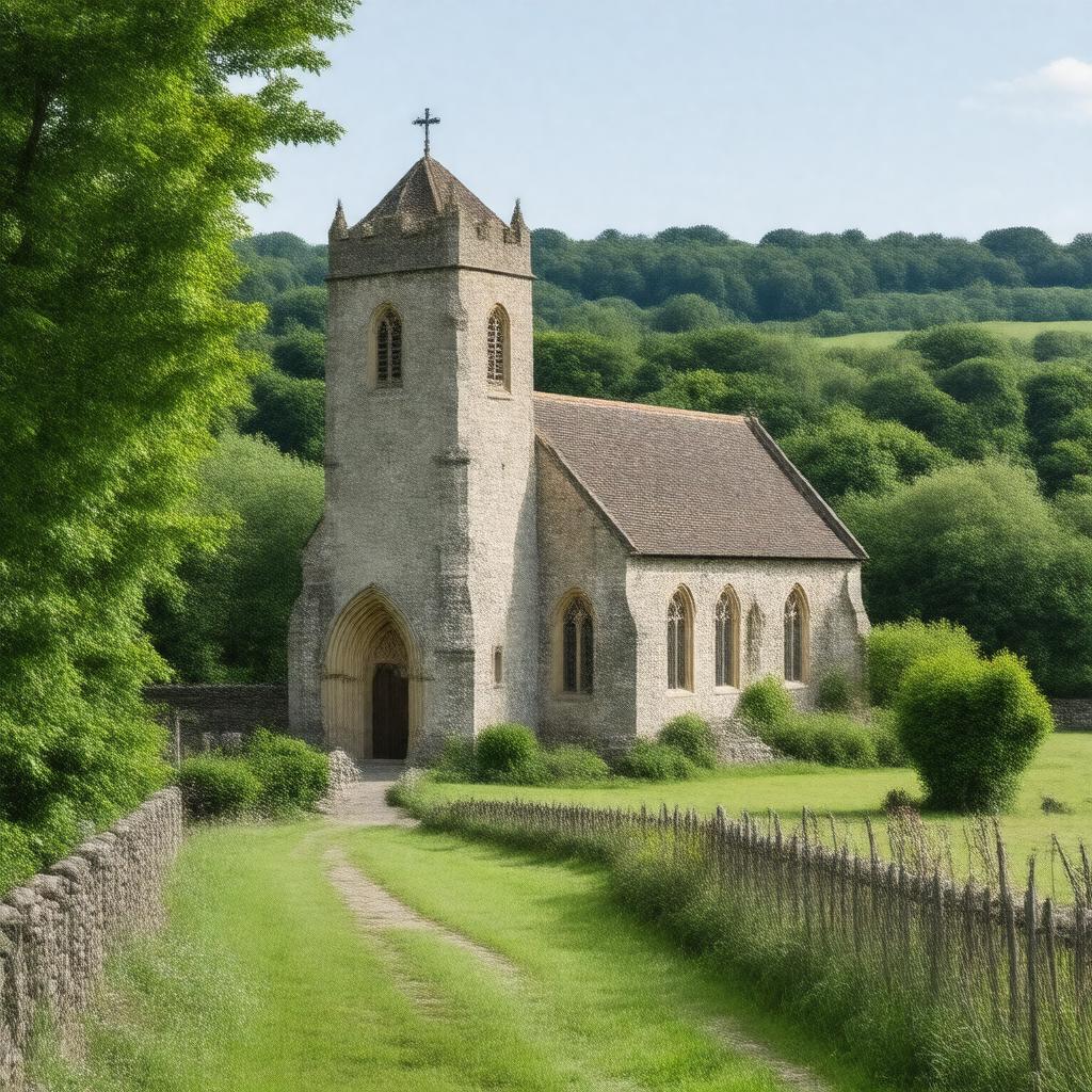 Click to view larger image AI-created image of St Mary's Church, Itchen Abbas