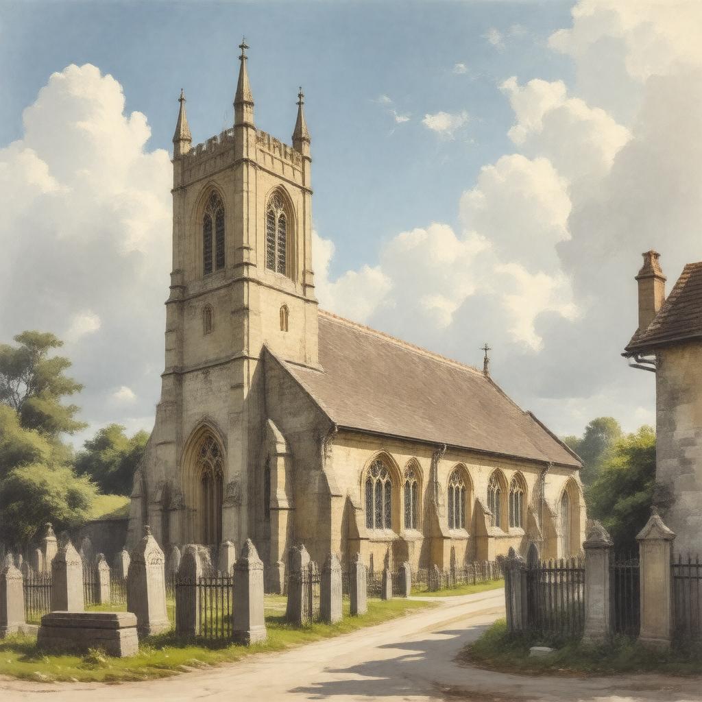 Click to view larger image AI-created image of St Mary's Church, Kings Worthy