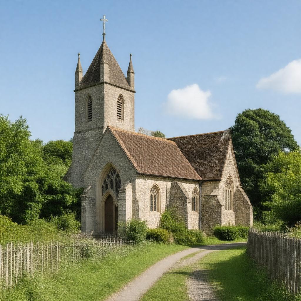 AI-created image of St Mary's Church, Old Alresford